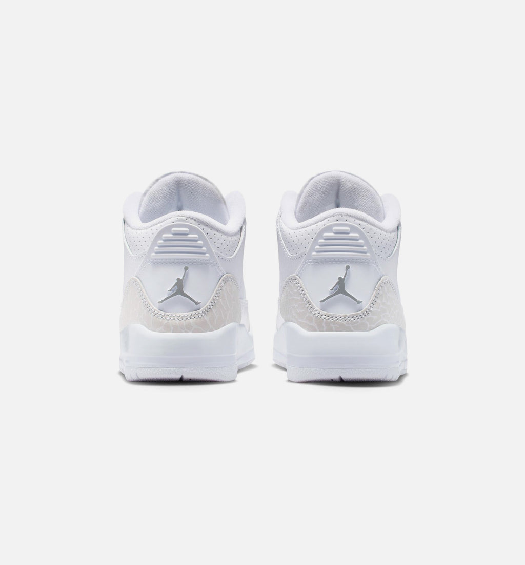 Air Jordan 3 Retro White & Silver Preschool Lifestyle Shoe